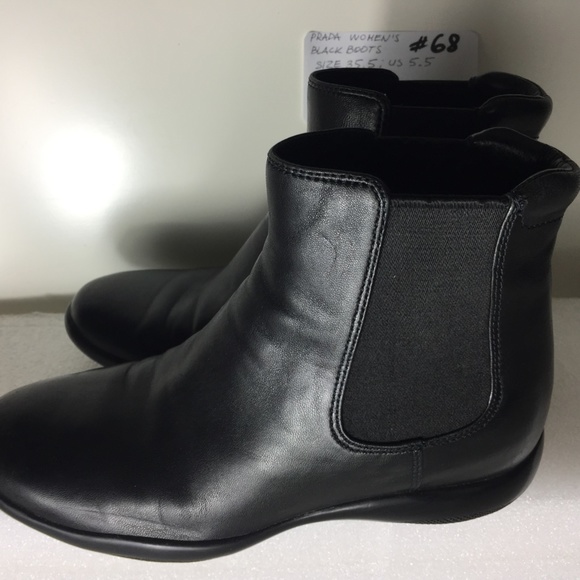 PRADA WOMEN'S BLACK BOOTS SIZE 35.5 US 5.5 - Picture 16 of 16